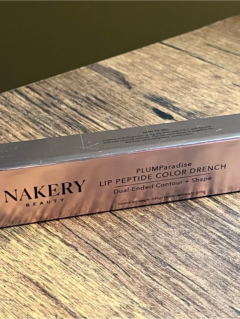 Nakery Beauty Lip Peptide Color Drench Lipstick and Liner— Naked Rose